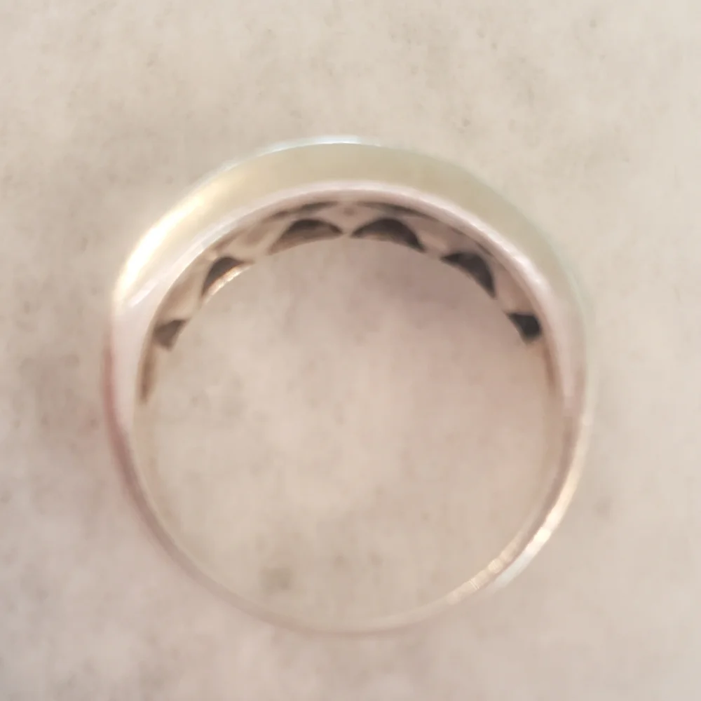 Sterling Silver Marcasite Geometric Pattern Band Size 7